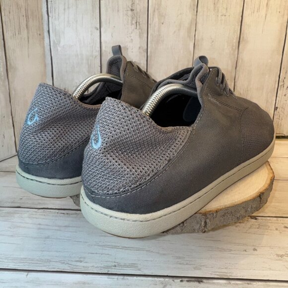 OluKai Nohea Moku Gray Mesh Slip On Casual Loafers Boat Shoes Mens Size 12 - Picture 4 of 9